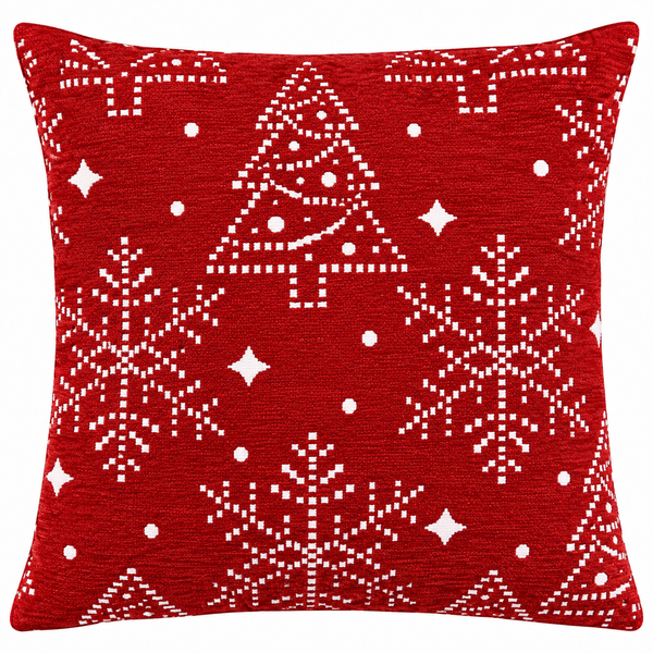 Cojin Navideño Rojo Copos