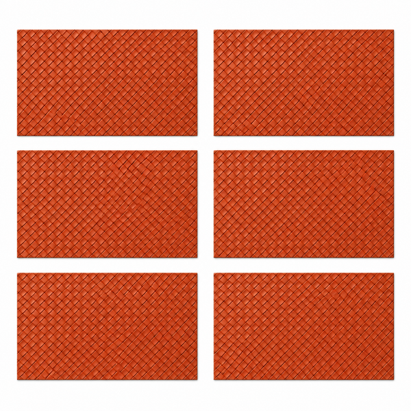 Set x6 Individuales Rectangulates Tejidos LADRILLO