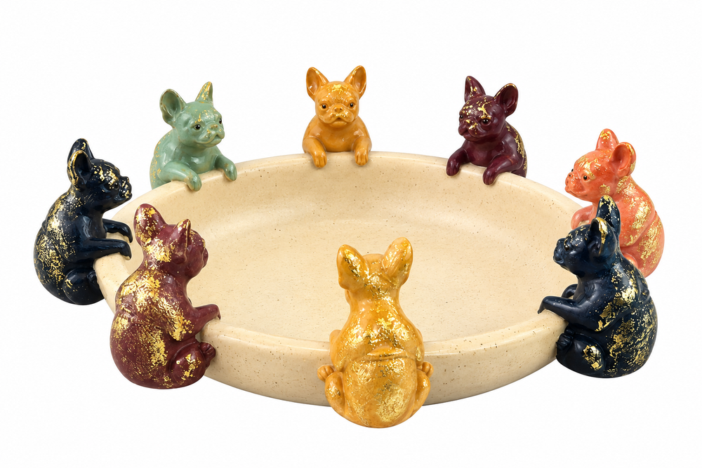Fuente Decorativa Perritos Multicolor