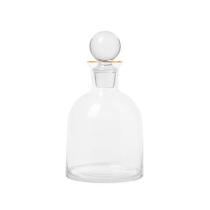 Decantador Cristal con Tapa y Borde Dorado