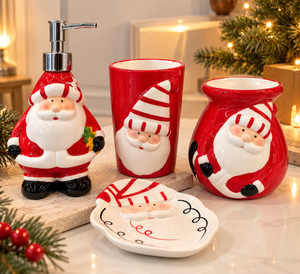 Set de Baño Navideño x4 Piezas Papá Noel I