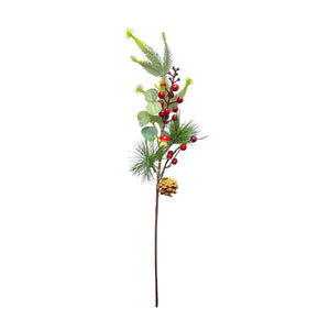 Espiga Mixta Bayas Rojas, Piñas y Hongo 50CM