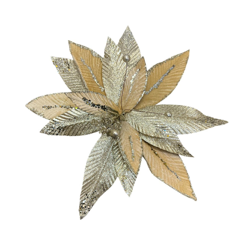 Flor de Terciopelo/Tela Larga con CHAMPAGNE ROJA 50CM