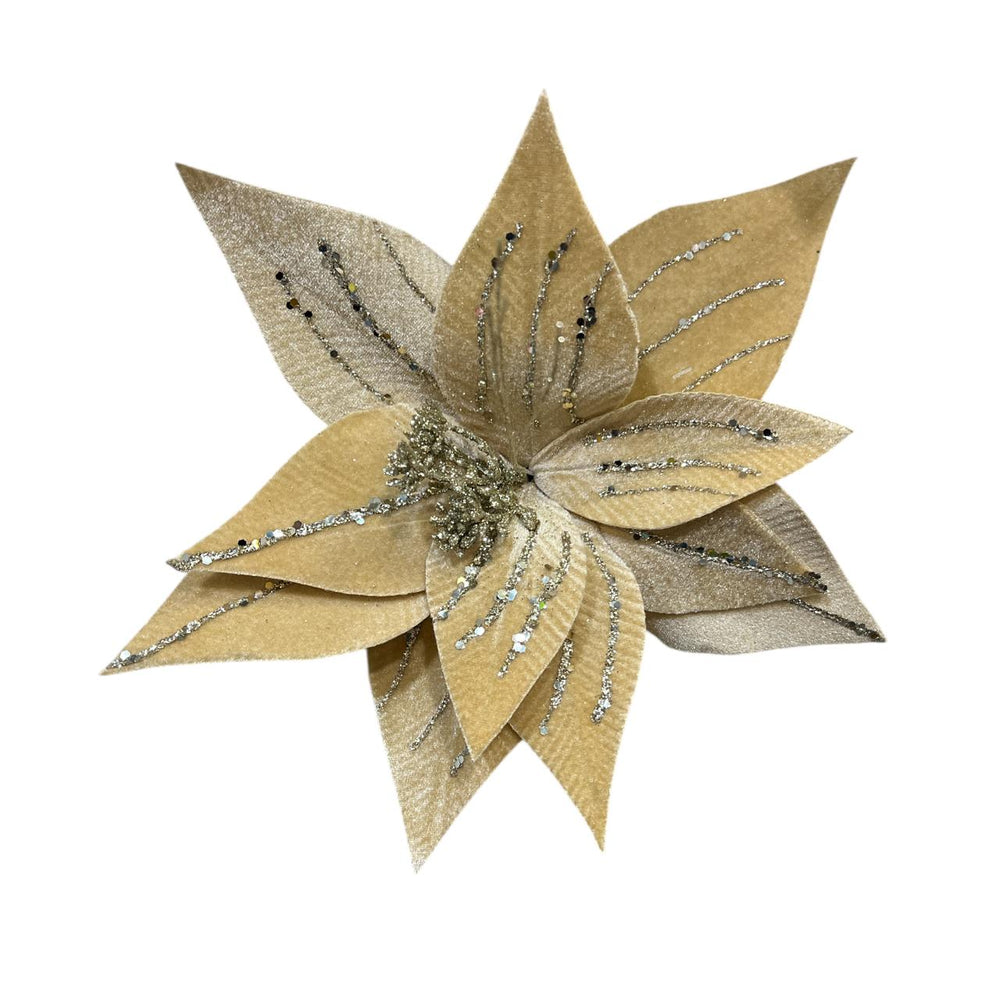 Flor de Terciopelo Mediana CHAMPAGNE 30CM