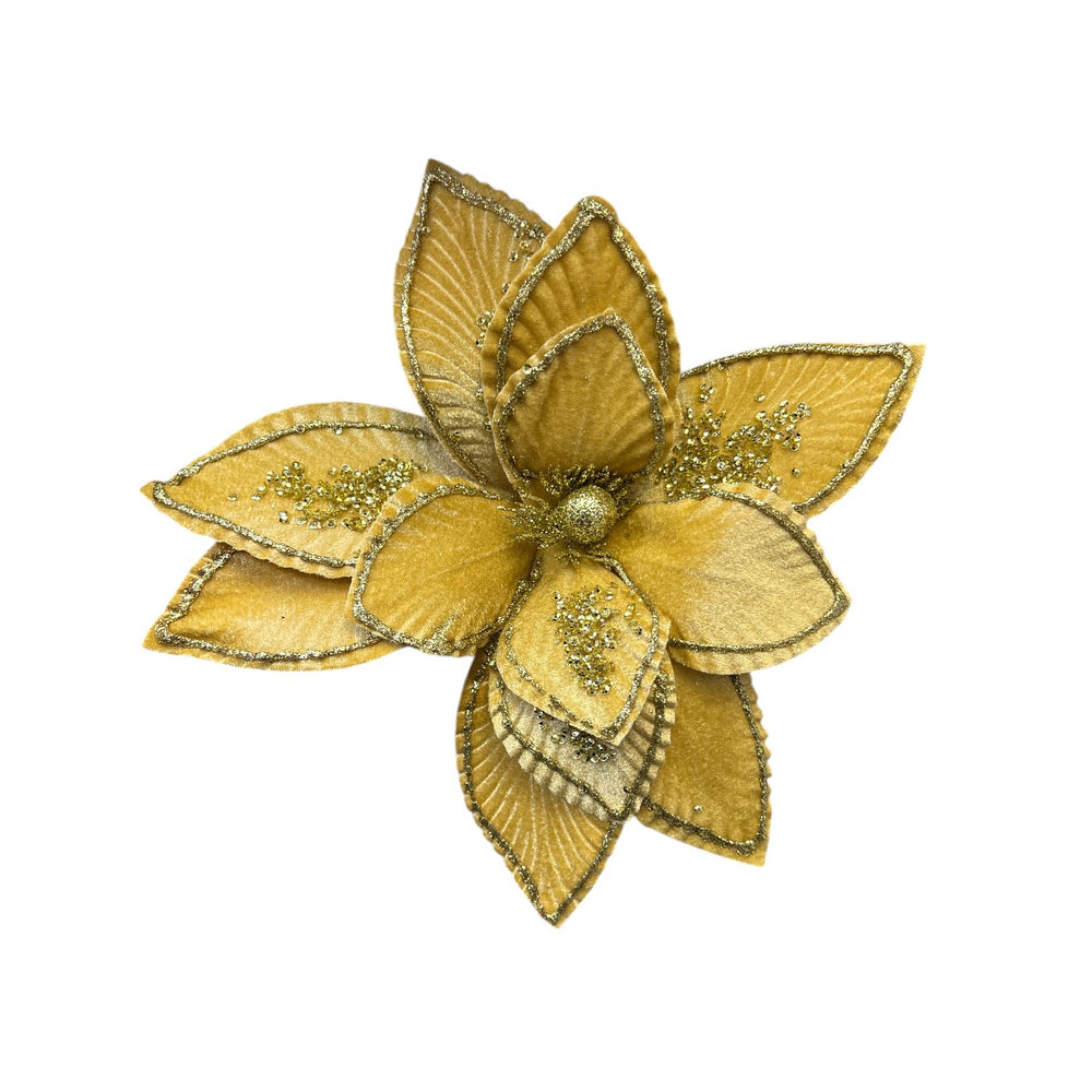 Flor de Terciopelo Mediana CHAMPAGNE 15CM