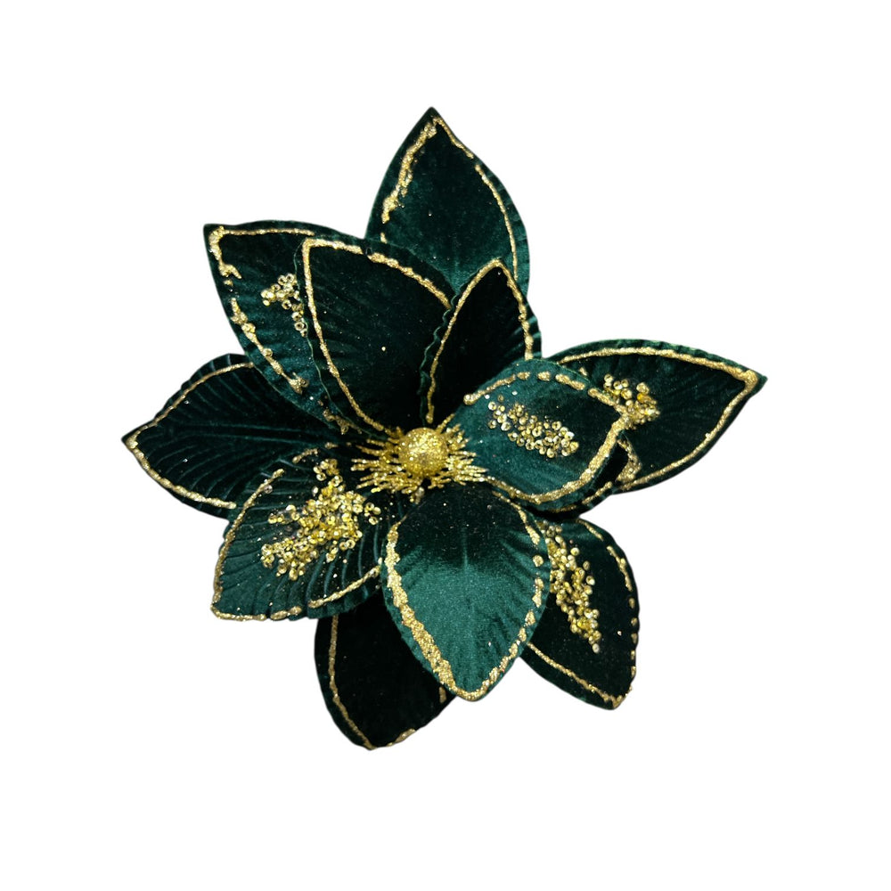 Flor de Terciopelo Mediana VERDE 15CM