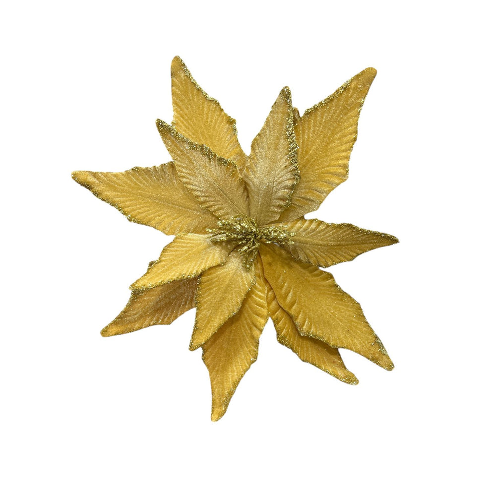 Flor de Terciopelo Mediana DORADA 15CM.