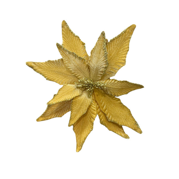 Flor de Terciopelo Mediana DORADA 15CM.