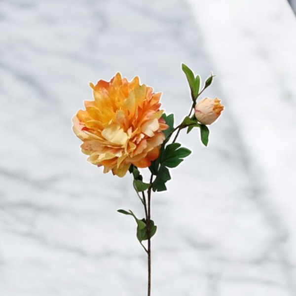 Flor Artificial PEONÍA NARANJA