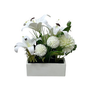 Arreglo de Lirio y Rosas Blanco