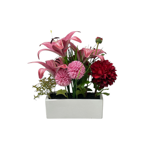 Arreglo de Lirio y Rosas Rojo