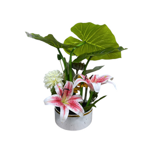 Arreglo Artificial GIRASOL/LIRIO Rosado
