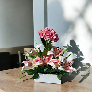 Arreglo Artificial HORTENSIA/LIRIO/ROSA Rosada