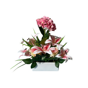 Arreglo Artificial HORTENSIA/LIRIO/ROSA Rosada