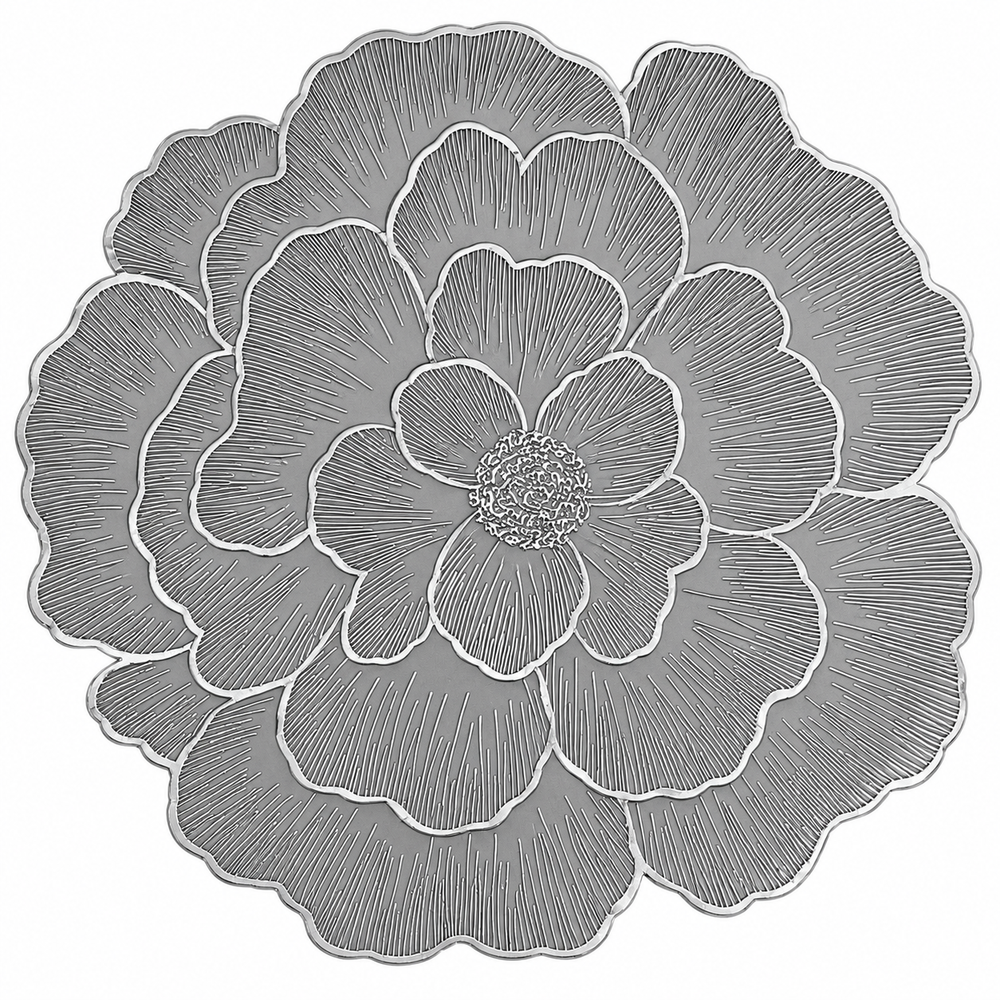 Set x6 Individuales Redondos Magnolia PLATA