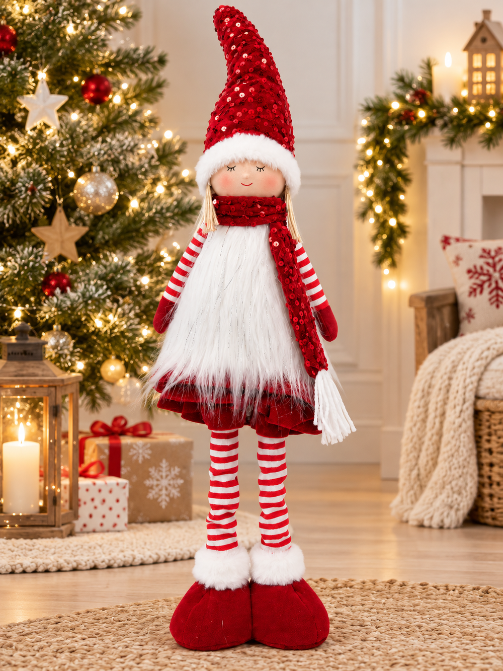 Niña Navideña Noel Blanca