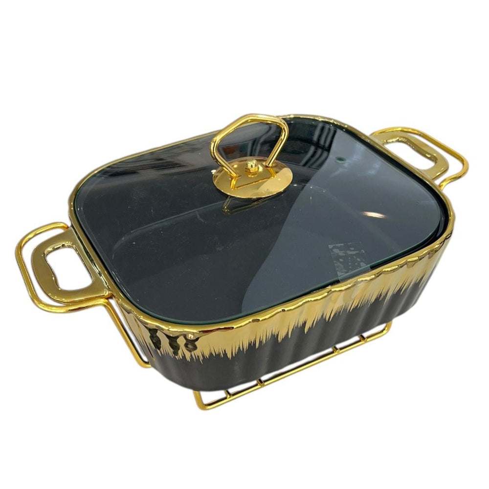 Fuente con Tapa y Calentador GOLD & BLACK