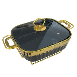 Fuente con Tapa y Calentador GOLD & BLACK