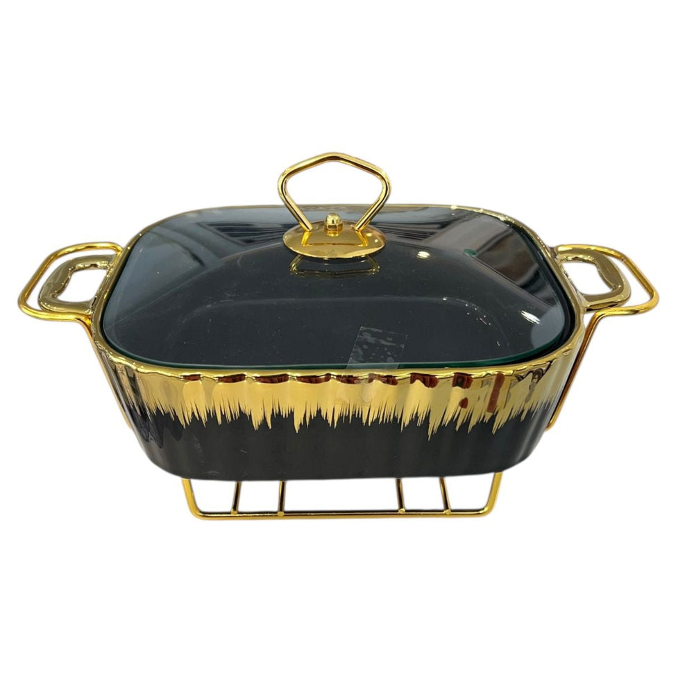 Fuente con Tapa y Calentador GOLD & BLACK