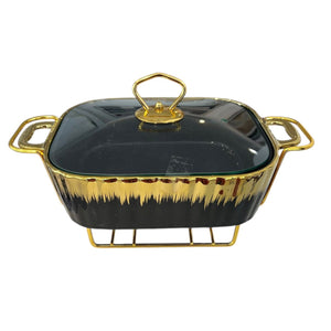 Fuente con Tapa y Calentador GOLD & BLACK