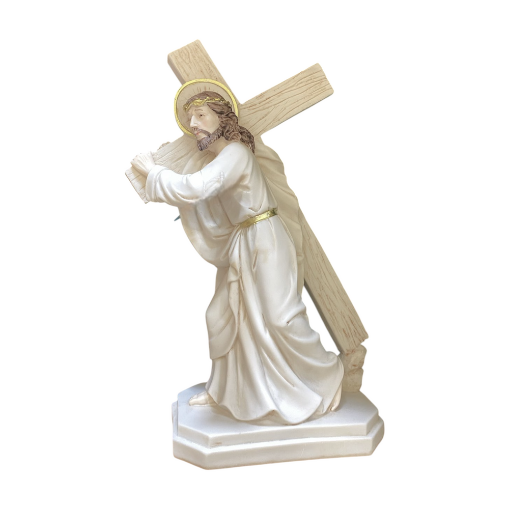 Escultura Relogiosa JESUS CON LA CRUZ A CUESTAS