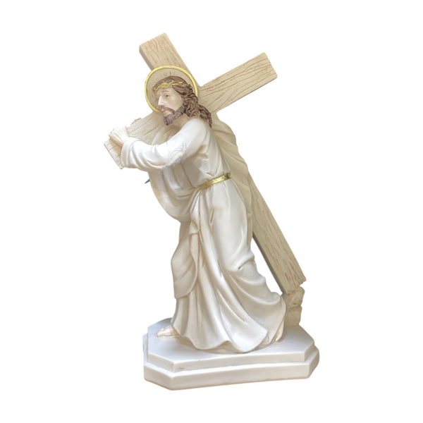 Escultura Relogiosa JESUS CON LA CRUZ A CUESTAS