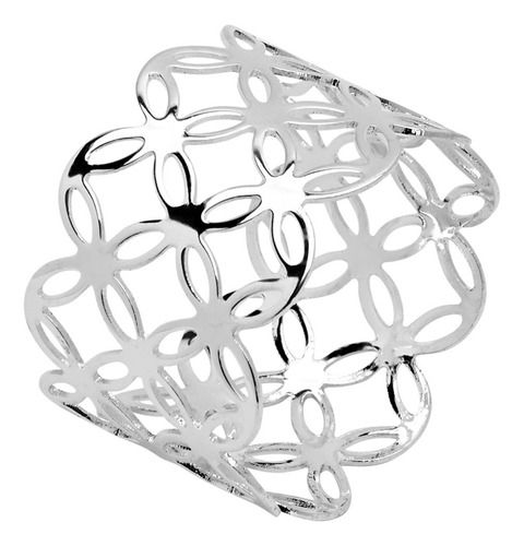 Aro de Servilleta Metalico X4 unidades PLATEADO DIAMANTES