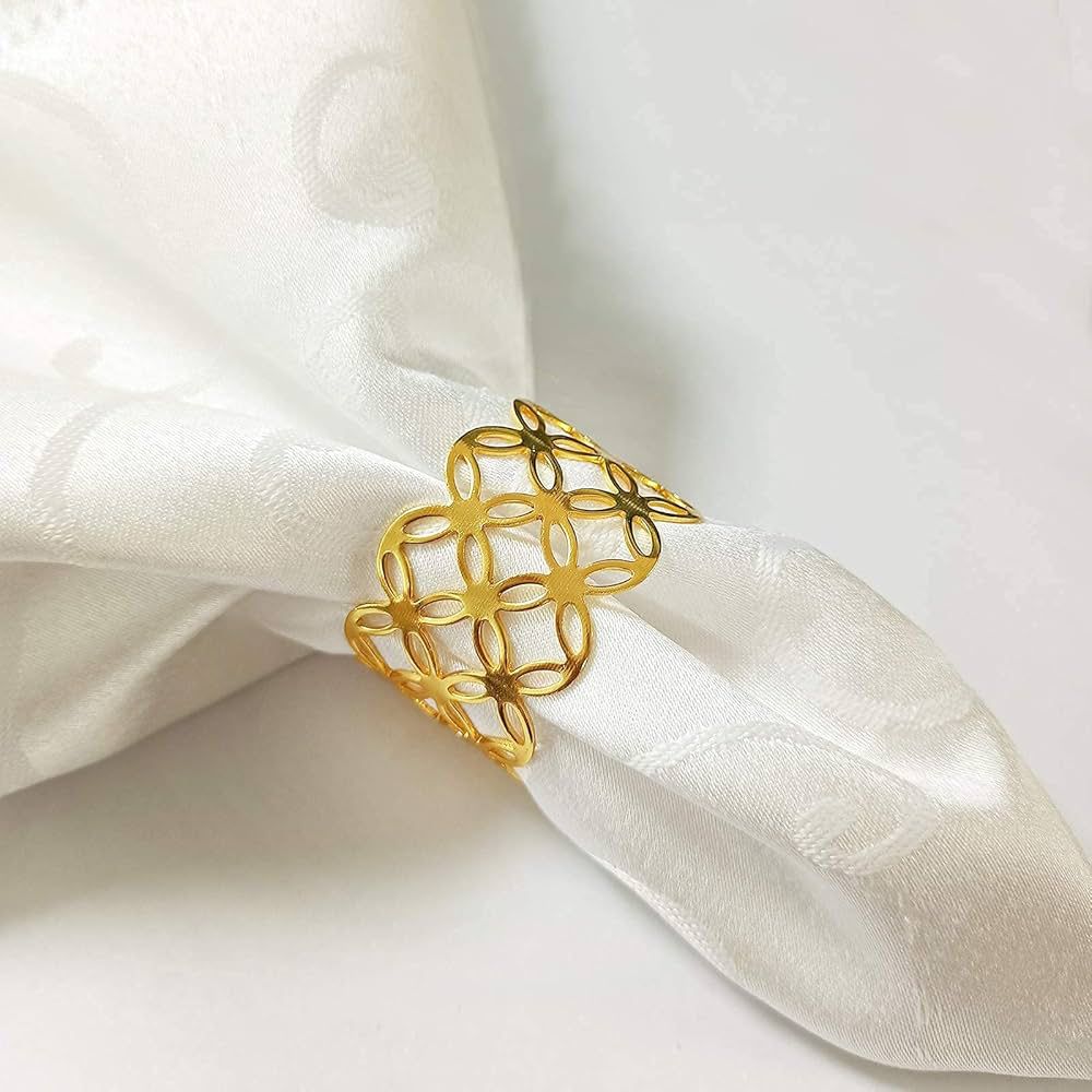 Aro de Servilleta Metalico X4 unidades DORADO DIAMANTES