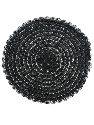 Individual Tejido Negro x6