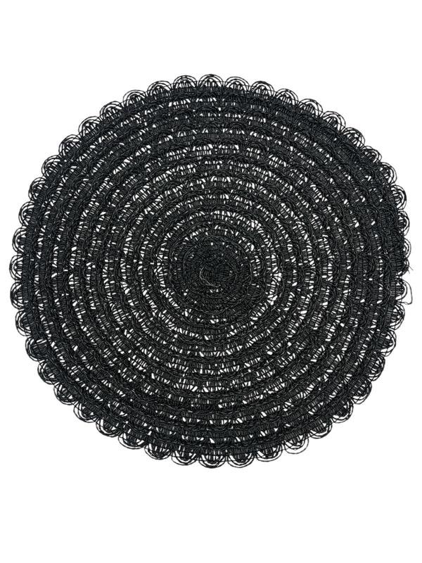Individual Tejido Negro x6