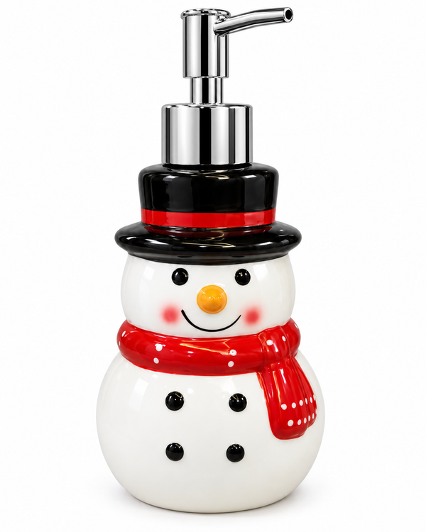 Dispensador de Jabon Navideño Muñeco de Nieve