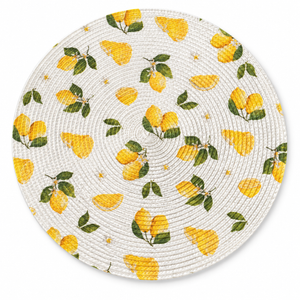 Set x6 Individuales Redondos LIMONES CREMA