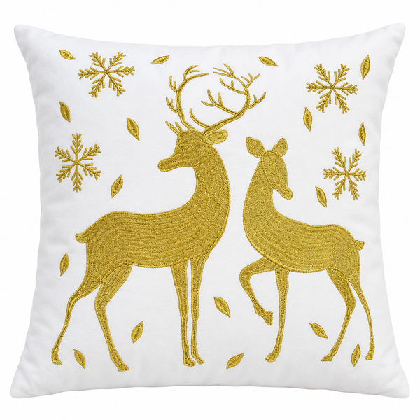 Cojin Navideño Blanco Renos.