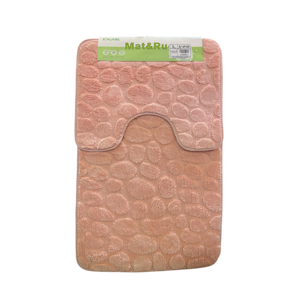 Alfombras de Baño x2 PIEDRAS  ROSADO