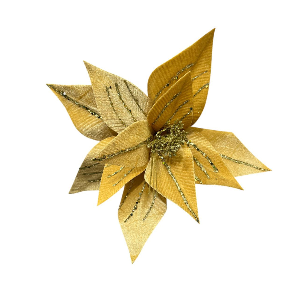 Flor de Terciopelo Mediana DORADA 30CM