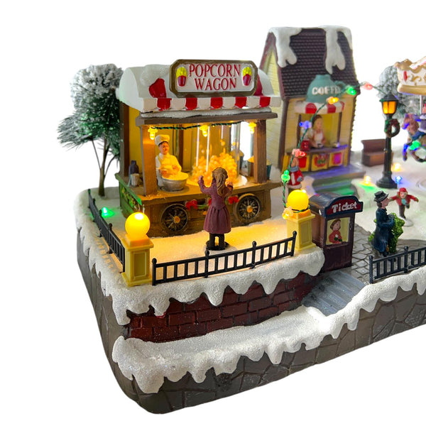 Villa Navideña Carrusel y Tienda con Luces