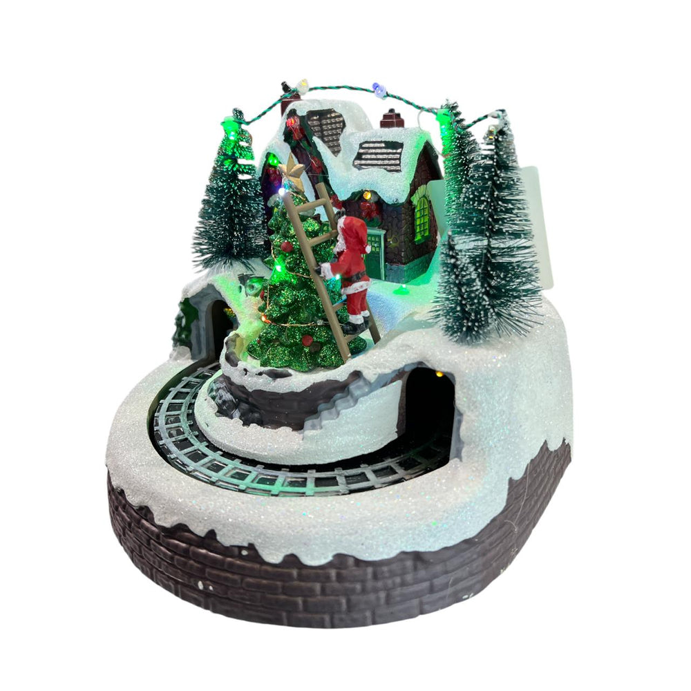 Villa Navideña Árbol y Tren Con luces
