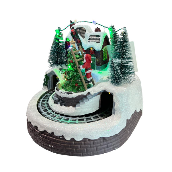 Villa Navideña Árbol y Tren Con luces