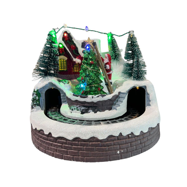 Villa Navideña Árbol y Tren Con luces