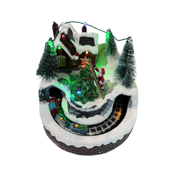 Villa Navideña Árbol y Tren Con luces
