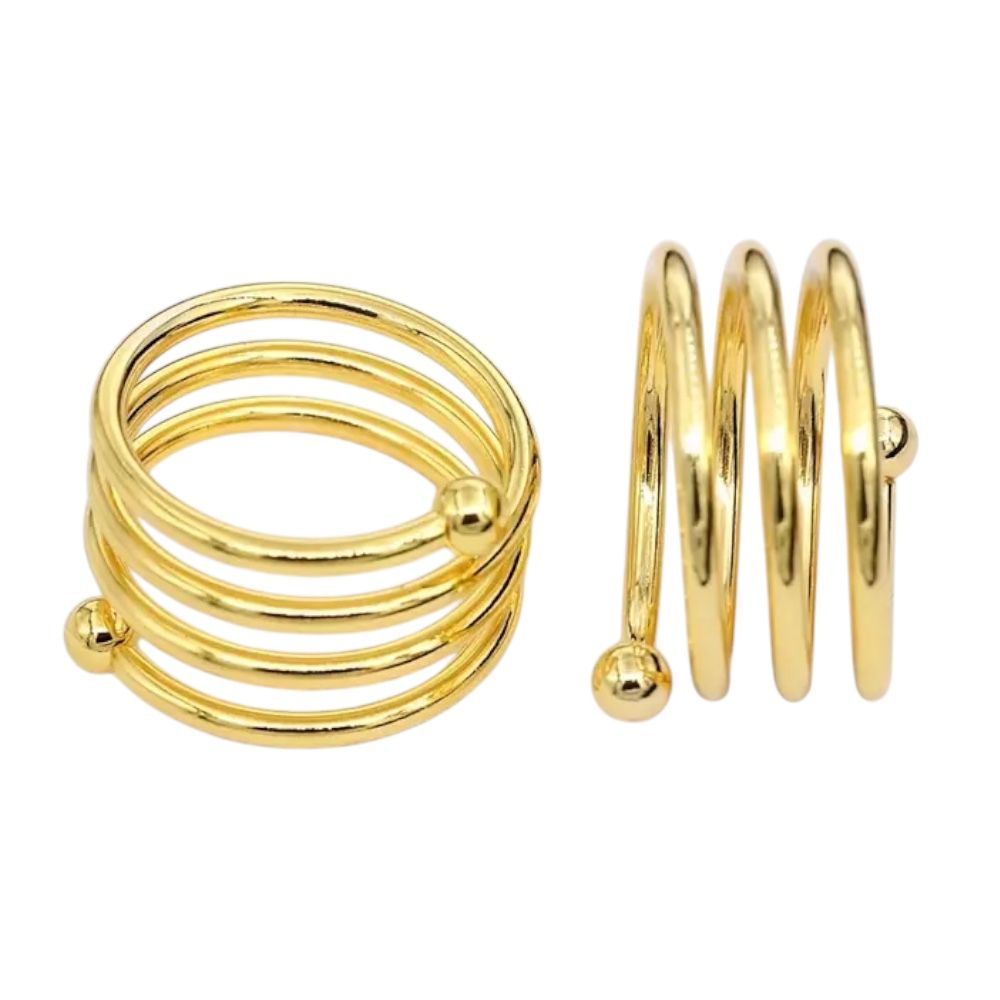 Aro de Servilleta Metalico X4 unidades DORADO ESPIRAL