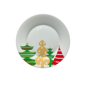 Plato Navideño Pequeño Árboles