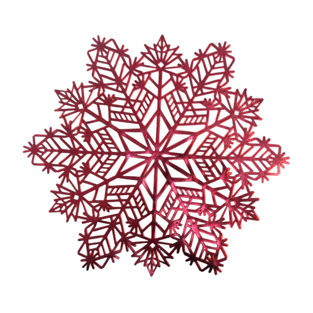 Set x6 Individuales Redondos Rojos COPO DE NIEVE