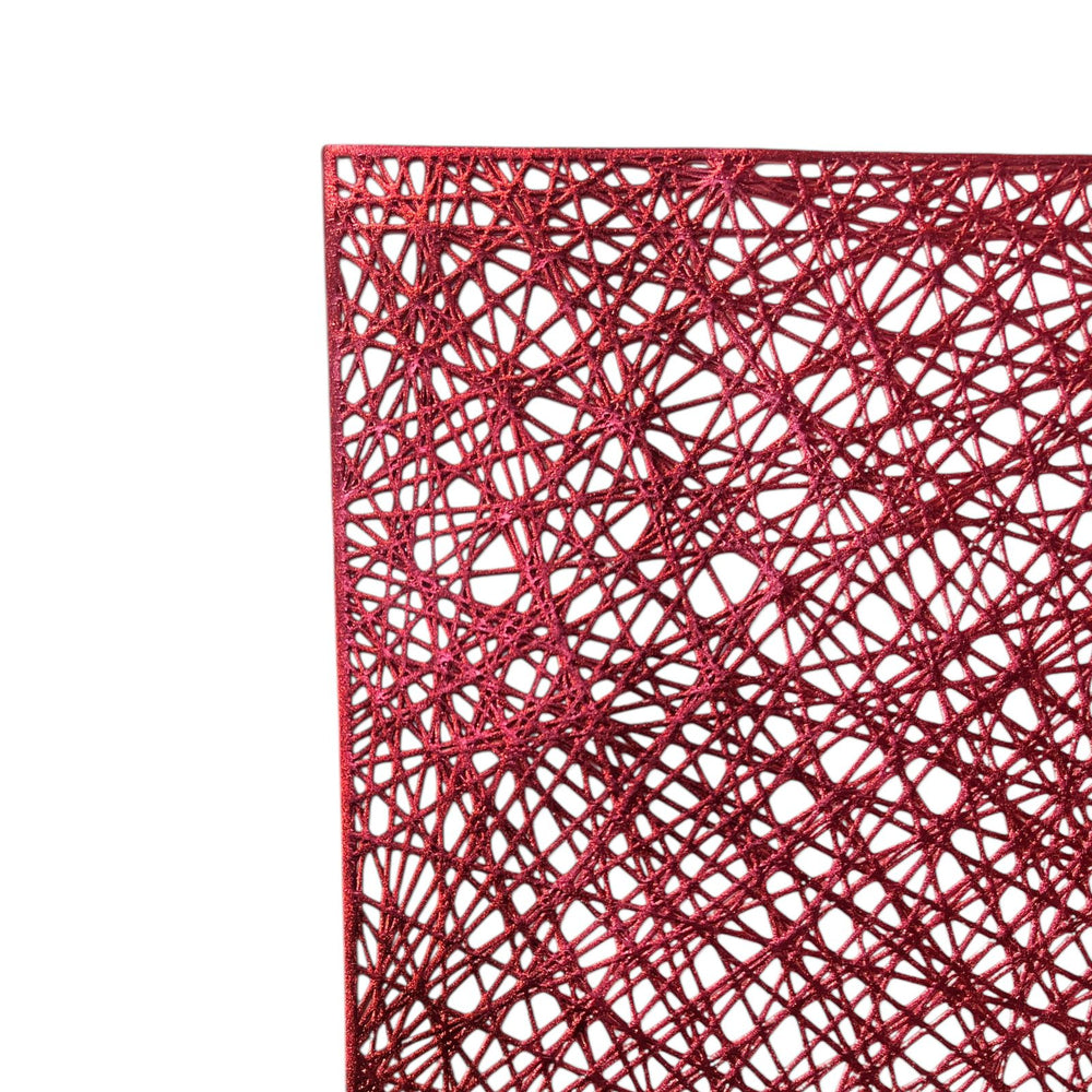 Set x6 Individuales Rectangulares Rojos ROSA NAVIDEÑA