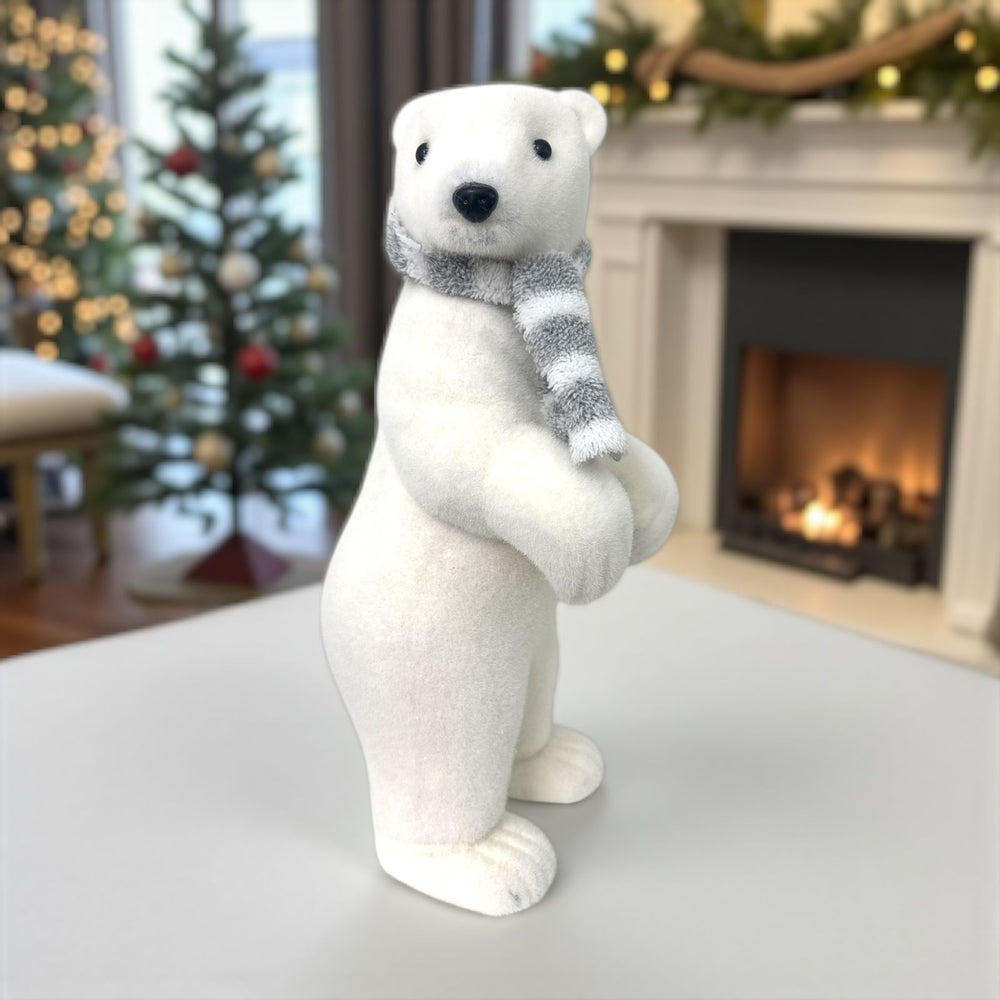 Oso Navideño Grande Blanco 12x25x63cm