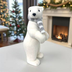 Oso Navideño Grande Blanco 12x25x63cm