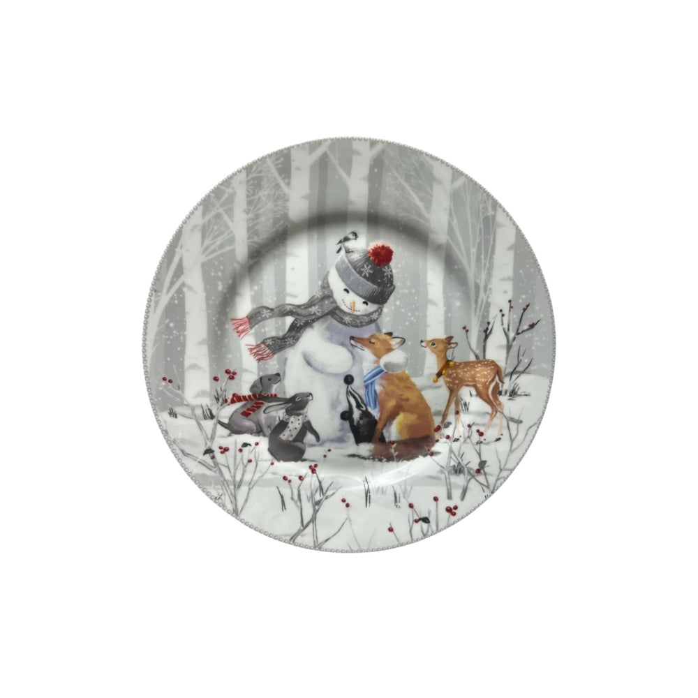 Set de Platos Pequeños X2 Muñeco de Nieve
