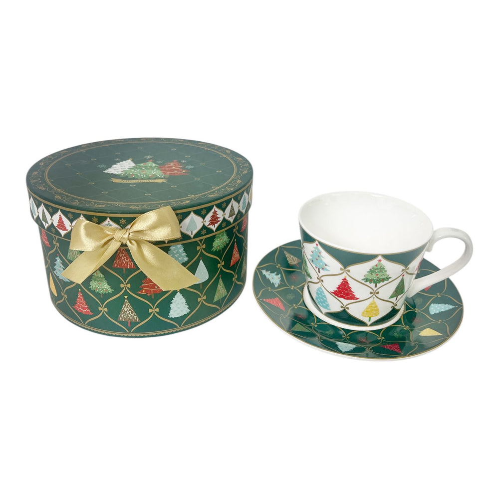 Taza con Plato Pinitos Navideños