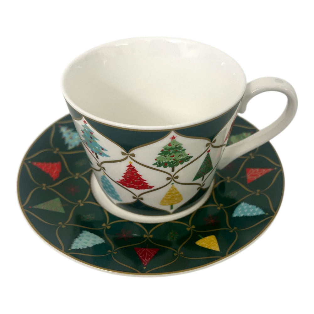 Taza con Plato Pinitos Navideños