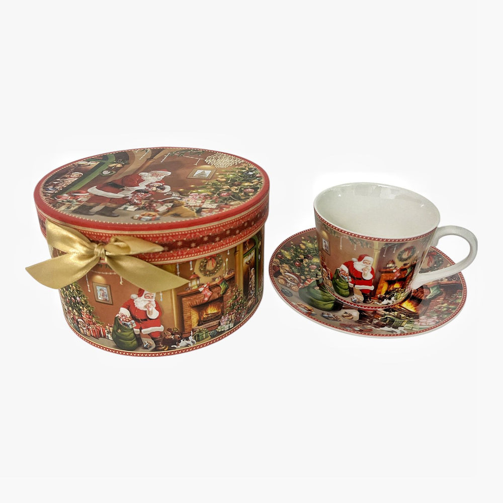 Taza con Plato Papá Noel